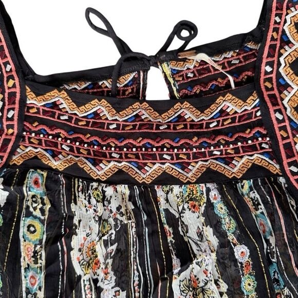 Free People Dance Magic Embroidered Tunic Dress Embroidery Mini Small Oversized - Picture 4 of 7